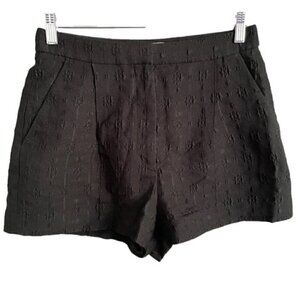Stella McCartney Black Textured Silk Blend Shorts - S/M, 38
